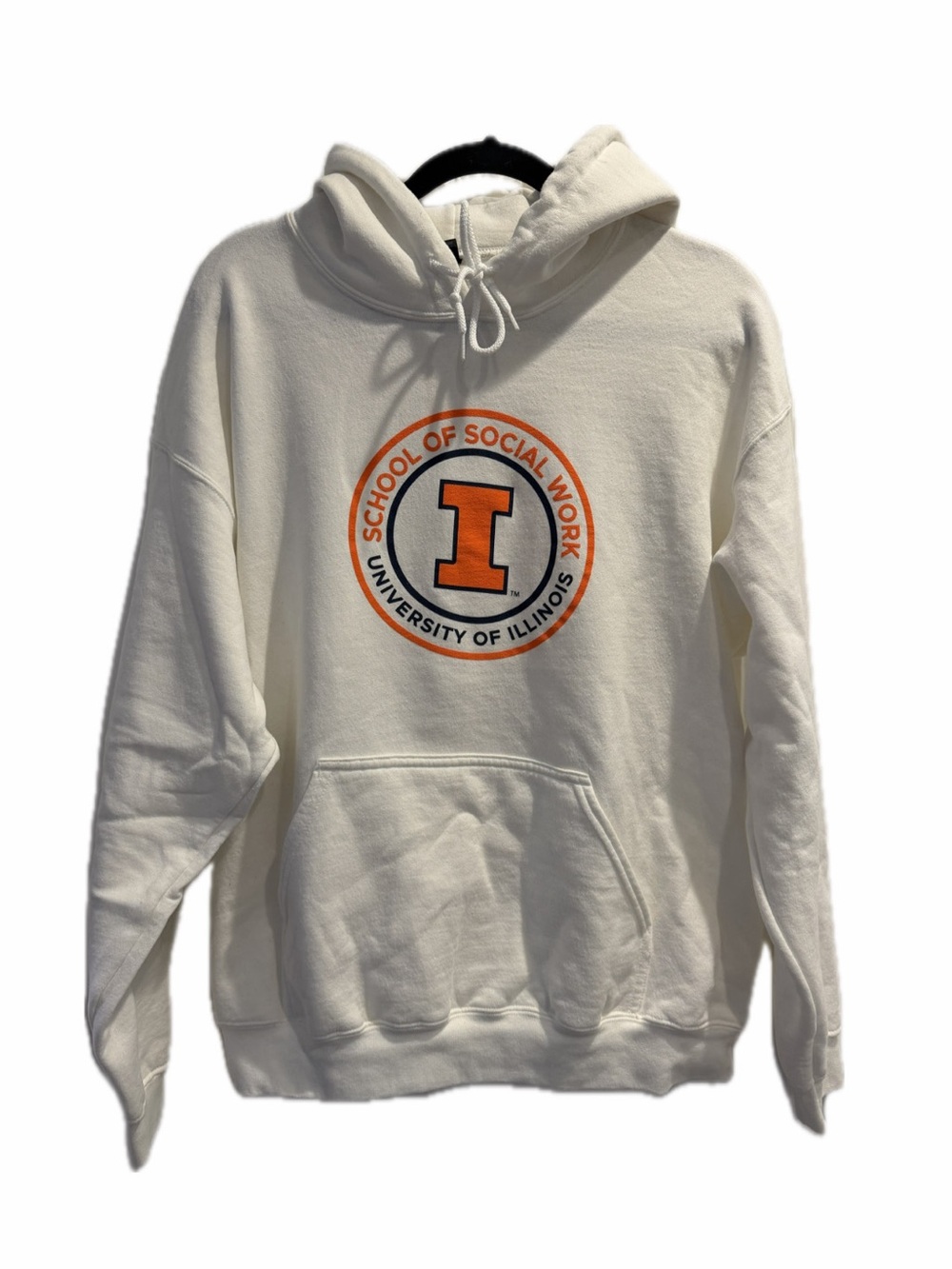 University of Illinois School of Social Work White Hoodie Size Large